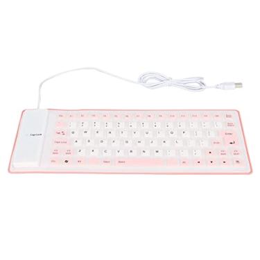 Imagem de Teclado de silicone macio portátil, teclado flexível dobrável, teclado macio silencioso para pc notebook (vermelhidão)