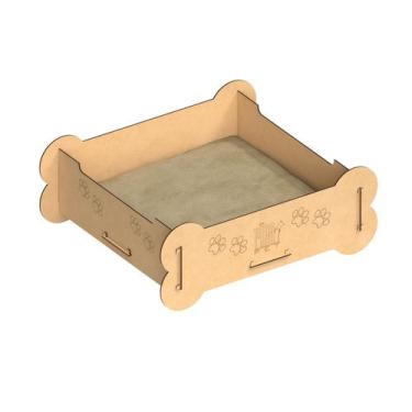 Imagem de Cama Para Cachorro Gato Caminha Pet Luxo Madeira Colchão - Ricapet, Be