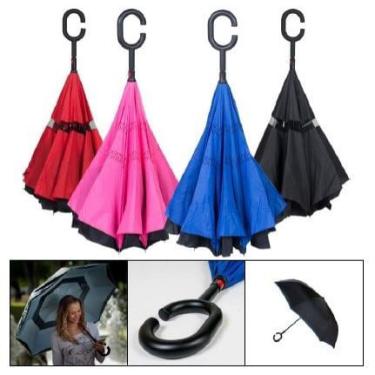 Imagem de Guarda Chuva Invertido Automático Cabo C Sombrinha original fazzoletti