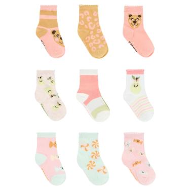 Imagem de Kit 3 Pares Meia Infantil Feminina Pimpolho Algodão Colorida