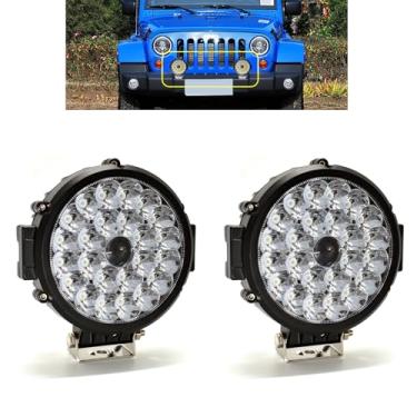 Imagem de KITOCARTOP Luzes LED redondas Offroad 17,8 cm 90 W Luzes de condução off-road DRL compatível com Jeep Trucks ATV SUV UTV Pickup 4x4 F150 tratores luz de trabalho carrinho iluminação 2 peças