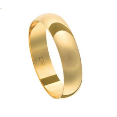 Imagem de Par aliança noivado casamento ouro18kl meia cana polida - Atlântica jo