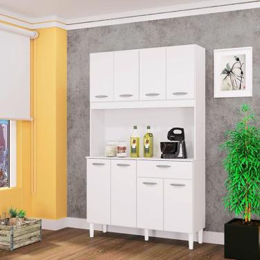 Imagem de Cozinha Ambiente Kit Cassia 8 Portas Branco - Poquema