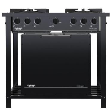 Imagem de Fogão Industrial 4 Bocas Preto Com Forno E Tripla Chama Dako Couraçado