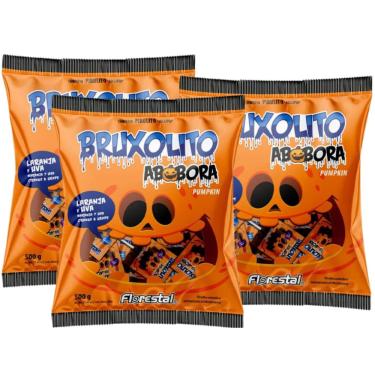 Imagem de Pirulito Tatuagem Bruxolito Abóbora Halloween 500g - 3 Pacotes