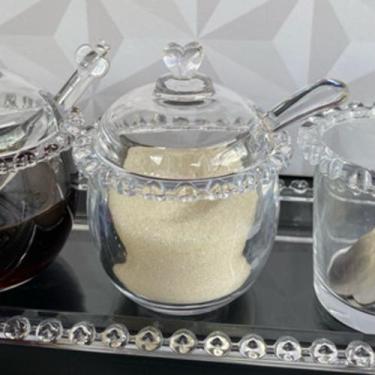 Imagem de Açucareiro de vidro com colher borda de coração lyor