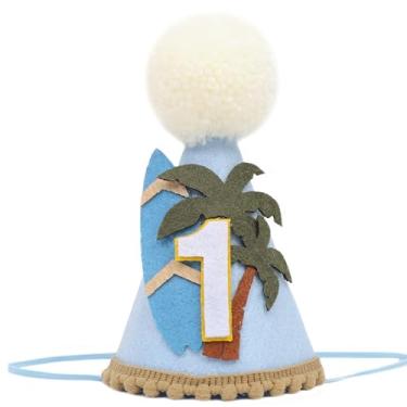 Imagem de RSOLIET The Big One Surfing Birthday - Surfboard Hat, Surfing 1st Crown, Retro Boy Surf, Girl's Surf Birthday 1st Hat, Beach Party (Boys surf cone hat)