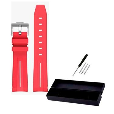 Imagem de Pulseira Relogio Omega Swatch Moonswatch c/ Estojo cor Vermelha