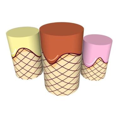 Imagem de Trio Capas De Cilindro C/ Elástico Candy Land Doces - Fadrix