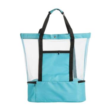 Imagem de Deevoka Mesh Beach Tote Bag Carry Bolsa Térmica para lanches de Camping BBQ Travel, Verde