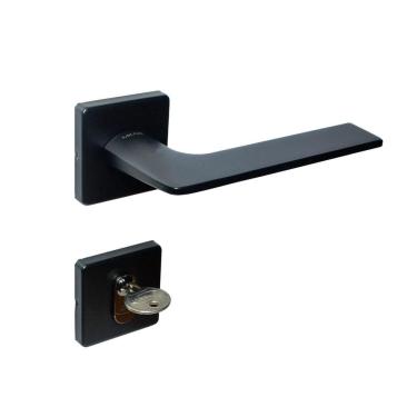 Imagem de Fechadura Externa Imab Malba Roseta Quadrada Preta 55Mm