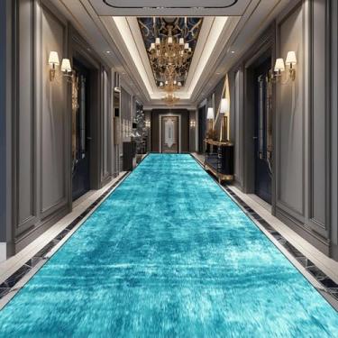 Imagem de Tapete longo de corredor, simples, de cor sólida, moderno, abstrato, decoração, lavável, para escada, corredor (120 x 200 cm, 47 x 78,7 pol./sem fiapos)