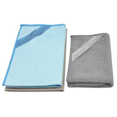 Imagem de Exprosiflux Panos de limpeza de microfibra codificados por cores para vidros, janelas, pratos, carros sem riscos – Toalhas reutilizáveis laváveis na máquina com textura de seixos – kit de polimento e