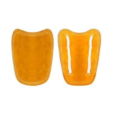 Imagem de Protetores de couro de soldador, capa de sapato de segurança, biqueira isolada para proteção de couro antiqueimadura para faíscas, soldagem, corte e moagem de aço e manuseio de aço (amarelo)