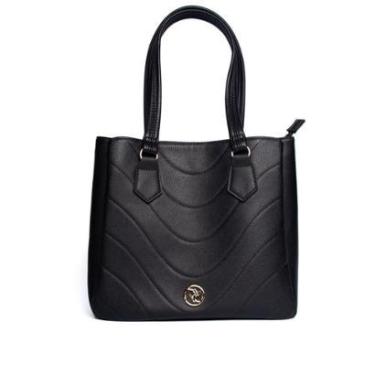 Imagem de Bolsa Feminina Rafitthy Tiracolo Média com Costuras Café-Feminino