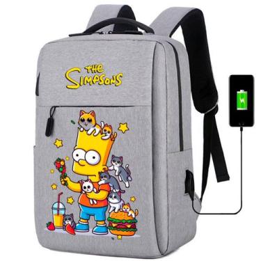 Imagem de Mochila Escolar Trabalho Faculdade Familia Amarela Bart Gatinhos Fofos