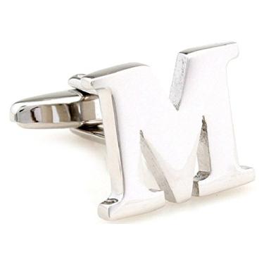 Imagem de Abotoaduras de cobre masculinas com letras M personalizadas SS