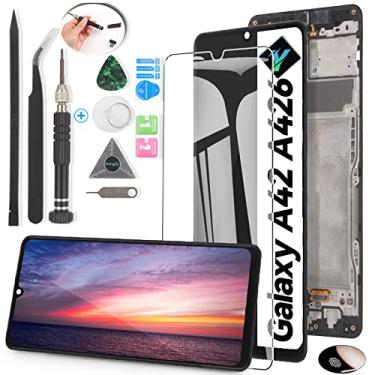 Imagem de YWLRONG Tela para OLED Samsung Galaxy A42 5G A426 A426U A426V SM-A426B Tela de substituição Touch LCD Montagem digitalizador com ferramentas (suporte a impressão digital)