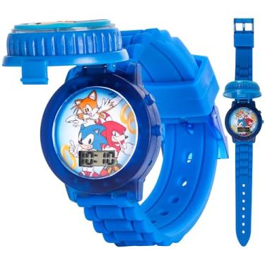 Imagem de Accutime Relógio infantil Sonic The Hedgehog SNC4020, mostrador digital, quartzo, azul, Azul, Moderno