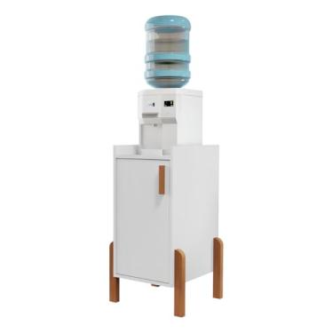 Imagem de Armario Balcão Fruteira Suporte Multiuso Para Galão Filtro De Agua Bebedouro Com 1 Porta Para Galão Reserva Vazio Em Mdp (Branco)