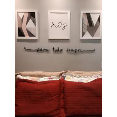 Imagem de Para Todo Sempre - modelo 01 - Tamanho Padrão - Frase de cabeceira quarto casal MDF relevo decorativo casa