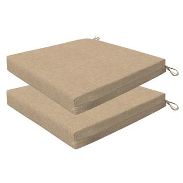 Imagem de Honeycomb Essentials Conjunto de almofada quadrada para ambientes externos, 48 x 48 cm, almofada para cadeira de pátio com textura neutra Hampton