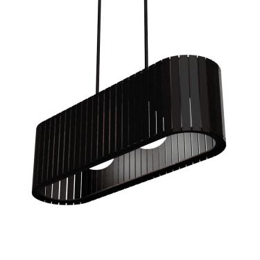Imagem de Luminária Pendente Belvedere Modelo Ripado Preta