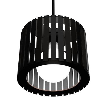 Imagem de Luminária Pendente Tóquio Modelo Ripado Preta