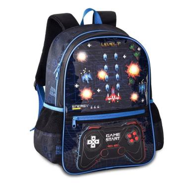 Imagem de Mochila Video Game Com Luzes Bolsa Escolar Infantil Gamer