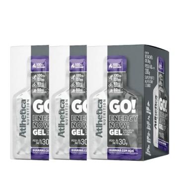 Imagem de Kit 3x Atlhetica Nutrition GO ENERGY NOW GEL (10 sachês de 30g), Cor: Multicolorido. (3x Caixas, Guarana com Açai)
