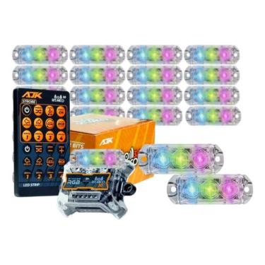Imagem de Kit Strobo AJK RGB Rítmico 3.0 + 60 Faróis 6W