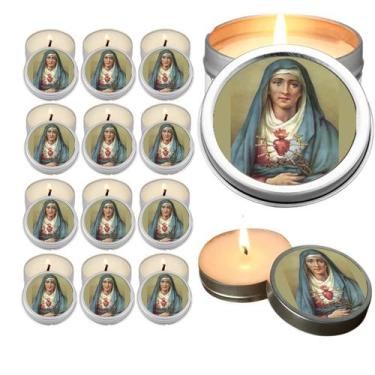Imagem de 10 Velas Aromaticas Lembrancinhas Nossa senhora das Dores na Latinha D