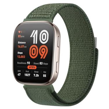 Imagem de AK Pulseira de nylon compatível com Amazfit Bip 6/Bip 5, pulseira Amazfit GTR 4, pulseira esportiva macia de 22 mm para Amazfit Bip 6/Bip 5/GTR 4 feminino e masculino (verde-oliva)