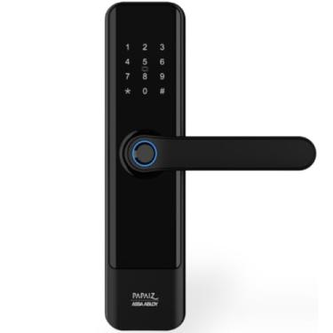 Imagem de Fechadura Papaiz SL150 Digital Biometria De Embutir Preta Tag Senha