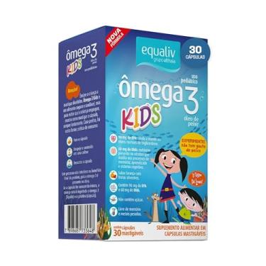 Imagem de EQUALIV - Ômega 3 Pro Kids Oil - Suplemento Alimentar de Ômega 3 para Crianças - Saúde, Bem-Estar e Desenvolvimento Infantil - Sem Glúten - 30 Cápsulas Mastigáveis, Sabor Laranja
