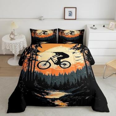 Imagem de Castle Fairy Conjunto de edredom para meninos e meninas, tamanho casal, para decoração de quarto de adolescentes, tema esportivo, estilo legal, microfibra macia, 3 peças