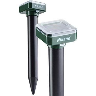 Imagem de Pacote com 2 estacas repelentes de toupeiras - Repelente de esquilos ultrassônico alimentado por energia solar - Dissuasor de toupeiras e ratazanas para gramado, jardim e quintal - Dispositivos