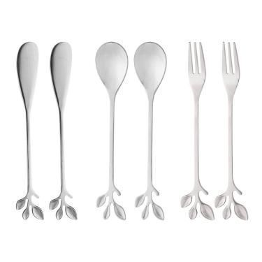 Imagem de Conjunto 6 Talheres de Aço Inox Leaves Prata - Wolff