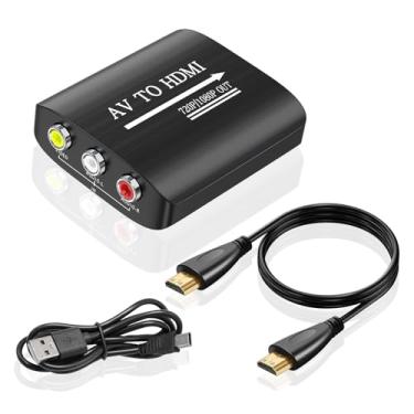 Imagem de LBSC Conversor AV para HDMI, conversor RCA para HDMI, adaptador composto para HDMI 1080p/720p, Plug & Play, sem necessidade de driver, suporta PAL/NTSC/SECAM, saída de vídeo HD para TV, CVBS, DVD, VCR