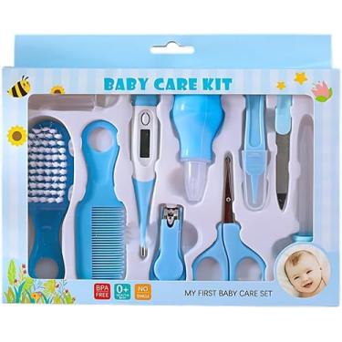 Imagem de Kit Higiene Completo 10 Peças para Cuidados de Bebê Recém-Nascido Azul Conforto e Segurança para o Seu Pequeno (OHANA BABY)
