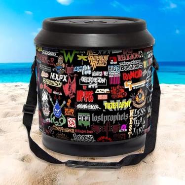 Imagem de Cooler Térmico 21L com Alça Ajustável, Design Rock Bands, Capacidade 24 Latas