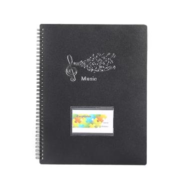 Imagem de Pasta Music Solicha do titular de 20 mangas de plástico fichário organizador para coral cantor piano performance preto 8,5 x 11 polegadas 40 páginas
