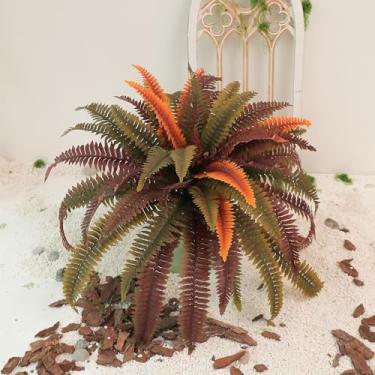 Imagem de 111 cm L 76 cm A Grande Outono Artificial Boston, Samambaias, Arbustos Sintéticos, Flores de Seda, Cesta, Enchimento de Urna, Hastes de Outono para Ofertas ao Ar Livre, Plantas, Varanda Frontal