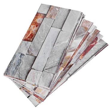 Imagem de ZJchao Adesivo de Ladrilhos, Casca de Ladrilhos de Backsplash e Adesivo de Ladrilhos de Pvc Stick de Peel -d'água e Telha de Parede de Banheiro Com Auto -Adesivo para Decorar Sala de Estar, (Kit046)