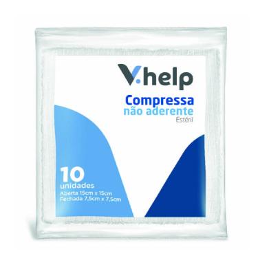 Imagem de Compressa Estéril Não aderente V.Help 7,5cm X 7,5CM 10 Unidades