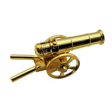 Imagem de FLCPJGV Modelo de canhão italiano estátua de escultura de prateleira colecionável para crianças escultura de brinquedos infantis, Ouro