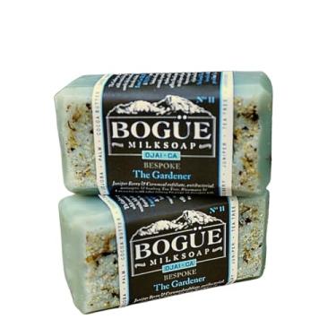Imagem de Bogue Milk Soap Sabonete De Leite Cabra, 2 Barras - Nº 11, Mistura Personalizada Para Jardineiros, Com Zimbro E Fubá Remover A Sujeira, Óleos Essenciais Cura Limpeza Zimbro, Melaleuca, Alecrim Lavan