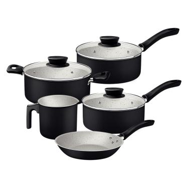 Imagem de Conjunto com 5 Panelas Antiaderente Linz Tramontina Preta