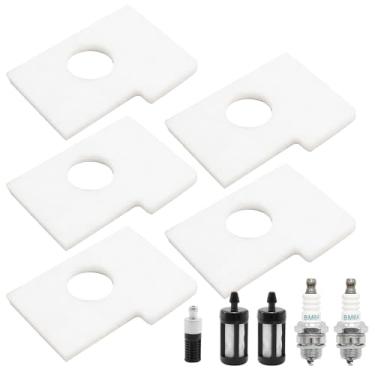 Imagem de VIKKSAER Kit de ajuste do filtro de combustível da vela de ignição do filtro de ar 1130 124 0800, substituição para motosserra STIHL MS 170 MS 180 017 018, substitui 11301240800