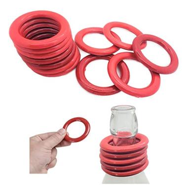 Imagem de Zugar Land Argolas Para Bengala De Carnaval - Pacote Com 12 (Vermelho 6,35 Cm) Cm Plástico Rígido. Ótimo Brinquedo Aliviar O Estresse, Jogo Divertido Jogar Na Garrafa. Durável Jogar.
